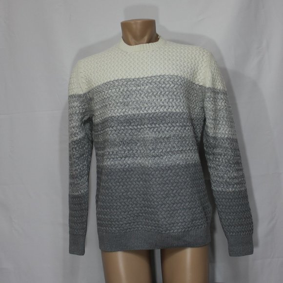 FRADI MENS KNITTED Casual Sweater white grey Men's Made in Italy size XL - Picture 1 of 9